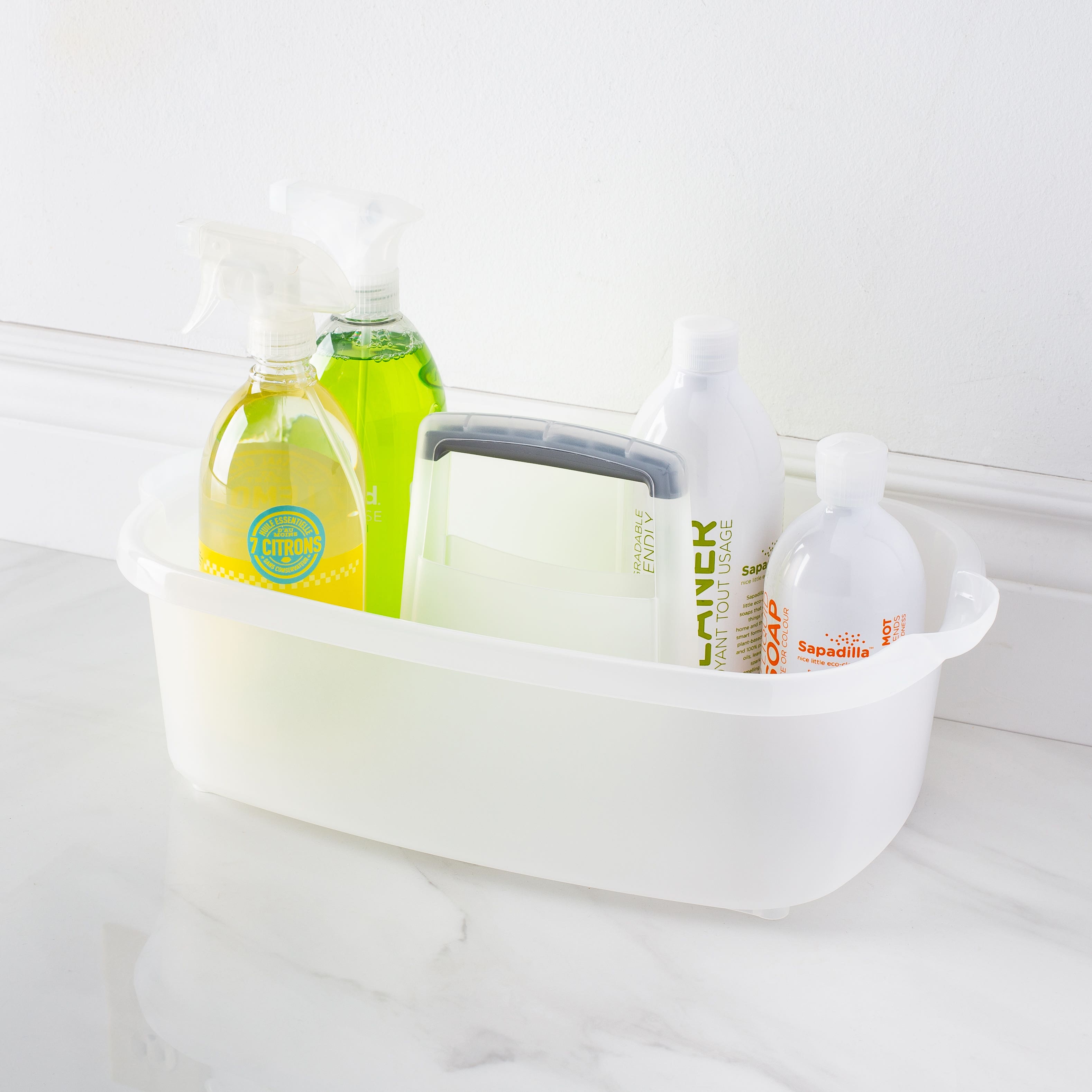 Rectangular Storage Caddy 4 gall... Graphite Details about   Casabella Cleaning Handle Bucket 