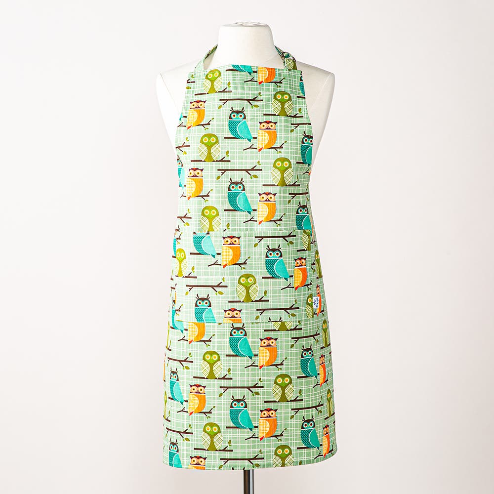 Kitchen Style Printed 'Owls' Cotton (Green)