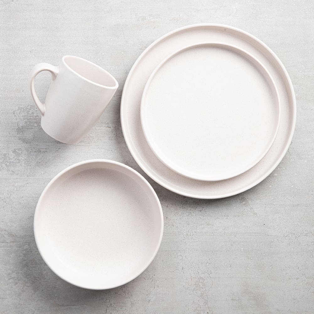KSP Hans Stoneware Dinnerware - Set of 16 (White)