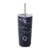 KSP Quench 'Marble' Double Wall Tumbler with Straw (Black)