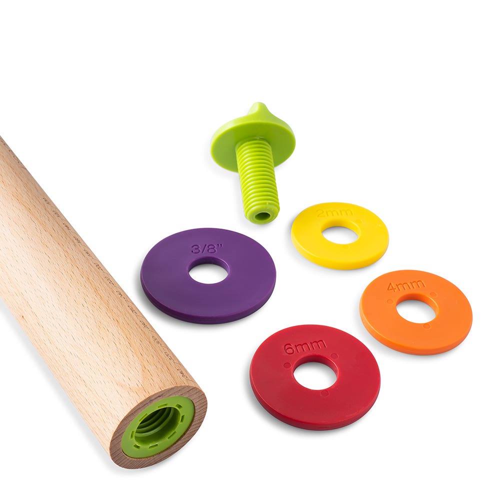 Blue Joseph Joseph 20036 Adjustable Rolling Pin with Removable Rings for Baking 