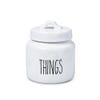 Farmhouse Modern 'Things' Ceramic Jar with Lid (White)