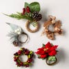 KSP Christmas Decor 'Poinsettia' Napkin Ring - Set/4