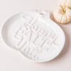 Deco Home Harvest 'Happy Fall' Pumpkin Shaped Serving Plate (White)