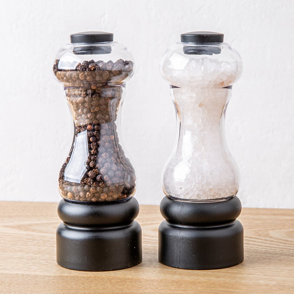 Trudeau New York Salt and  Pepper Mill - Set of 2 (Clear/Black)