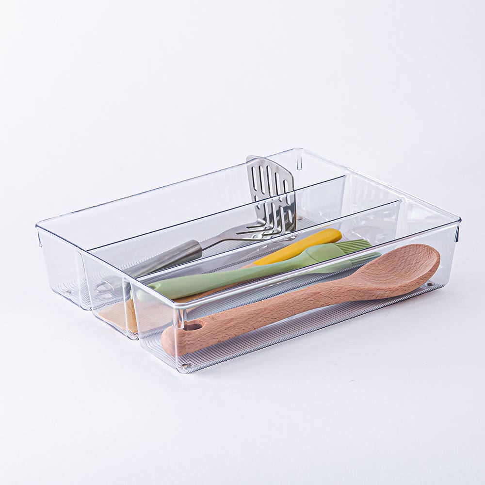 iDesign Linus Drawer Organizer Grand Bin Utensil 10.5x14"