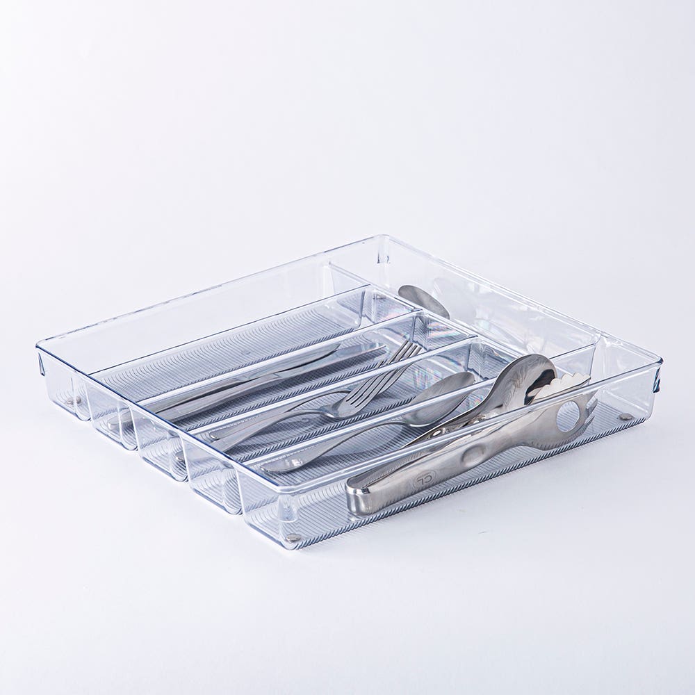 iDesign Linus Drawer Organizer Cutlery Tray Max 13.5x14"