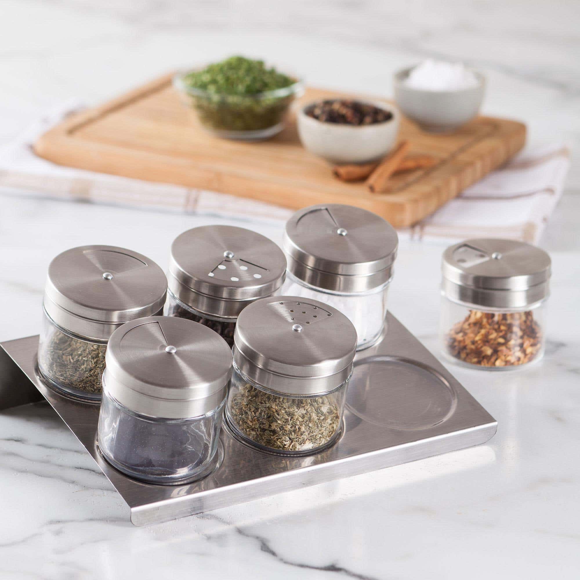 Magnetic spice jars