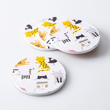 Ceramic Coaster Cats S 4