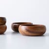 Home Essentials Acacia 'Round' Wood Snack Bowl - Set of 4 (Natural)