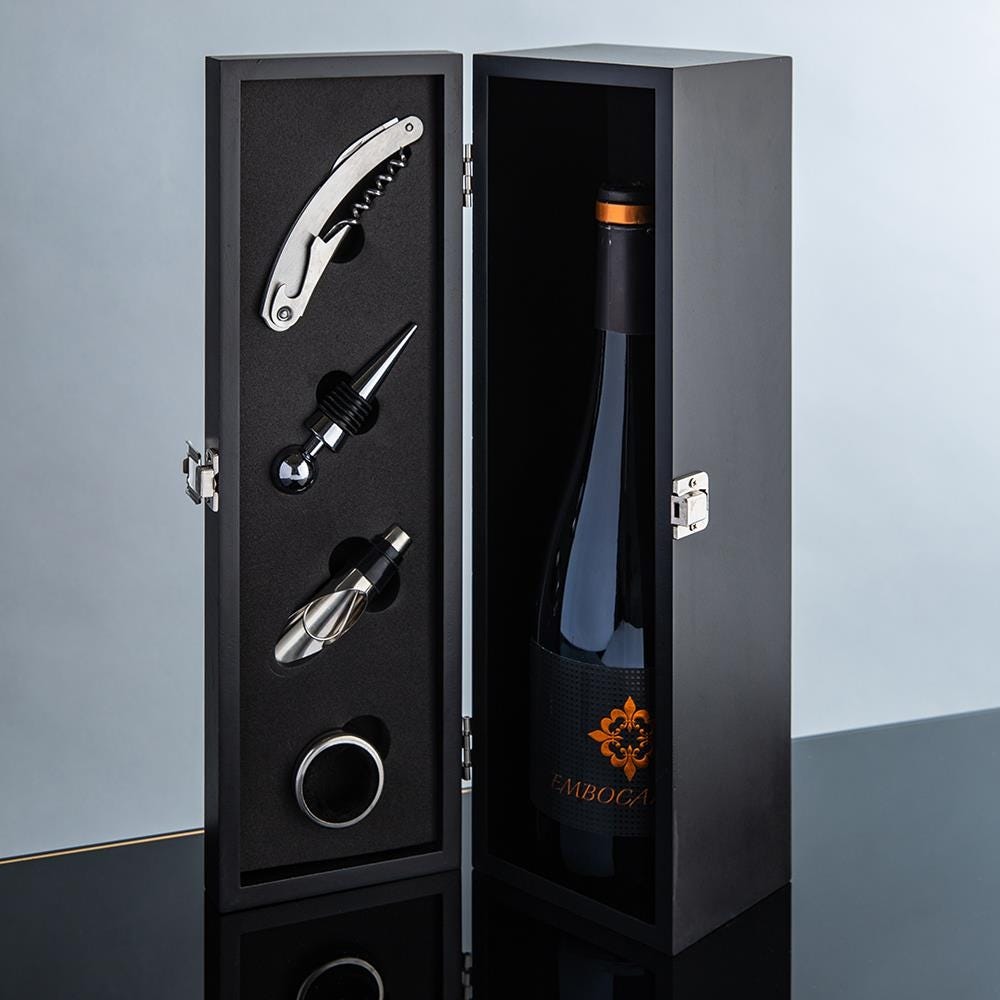 69677 KSP Vintners Wine Box Set   Black