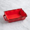 70676 KSP Tuscana Small Rectangle Fluted Bakeware with Handle  Red
