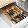 76511 KSP Tidy Bamboo Drawer Knife Storage Tray  Natural
