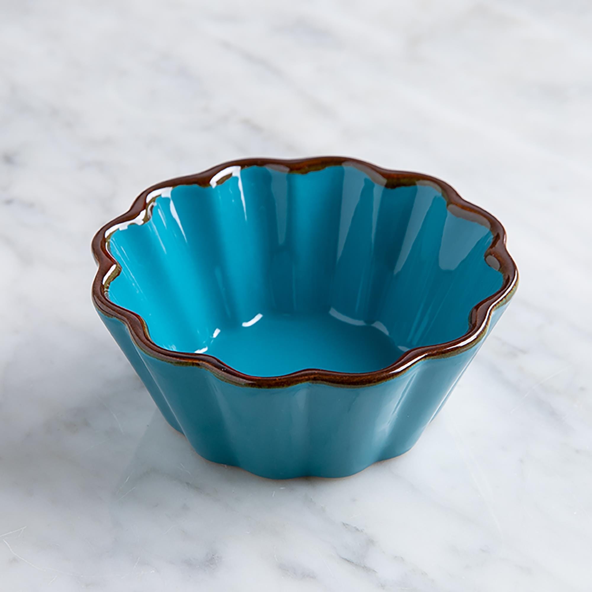 KSP Tuscana Fluted Mini Pie Dish Aqua Kitchen Stuff Plus