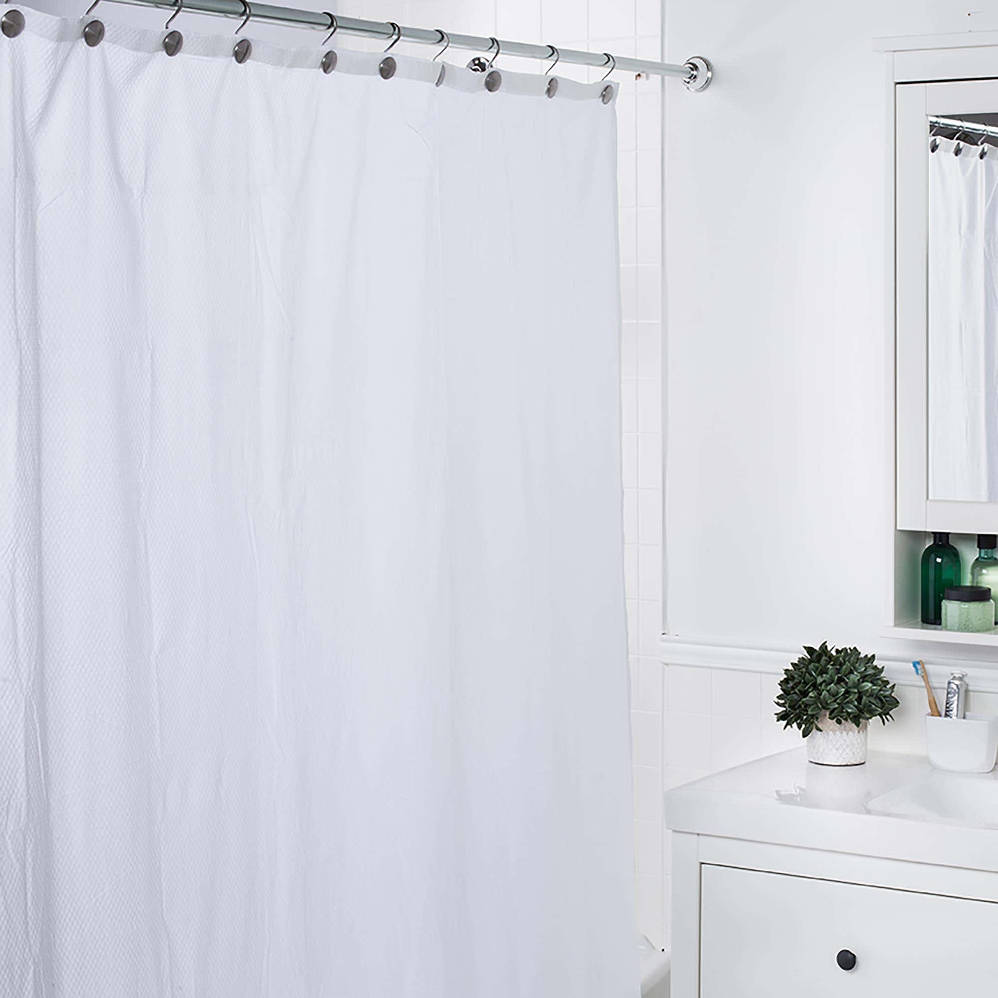 Splash Ella Shower Curtain Liner White, Microfiber Shower Curtain Liner