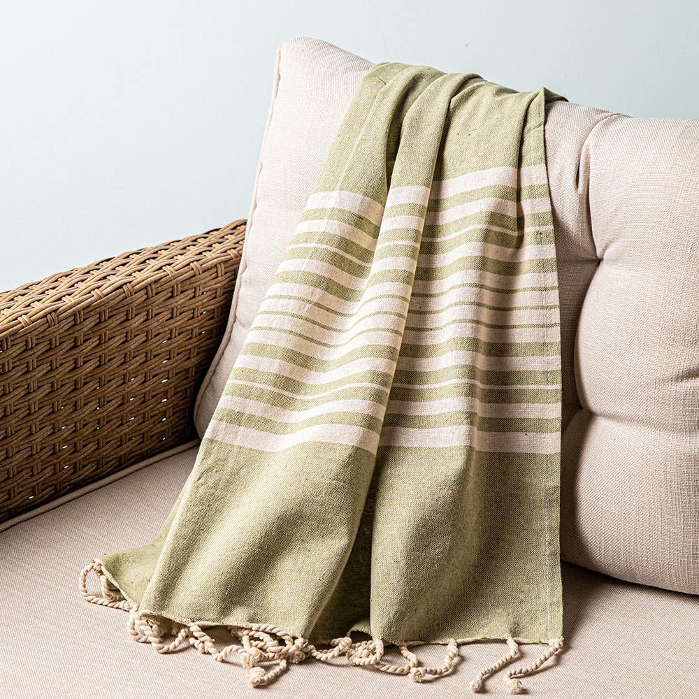 KSP Gaia 'Palma' Handloom Towel 35" x 72" (Green)