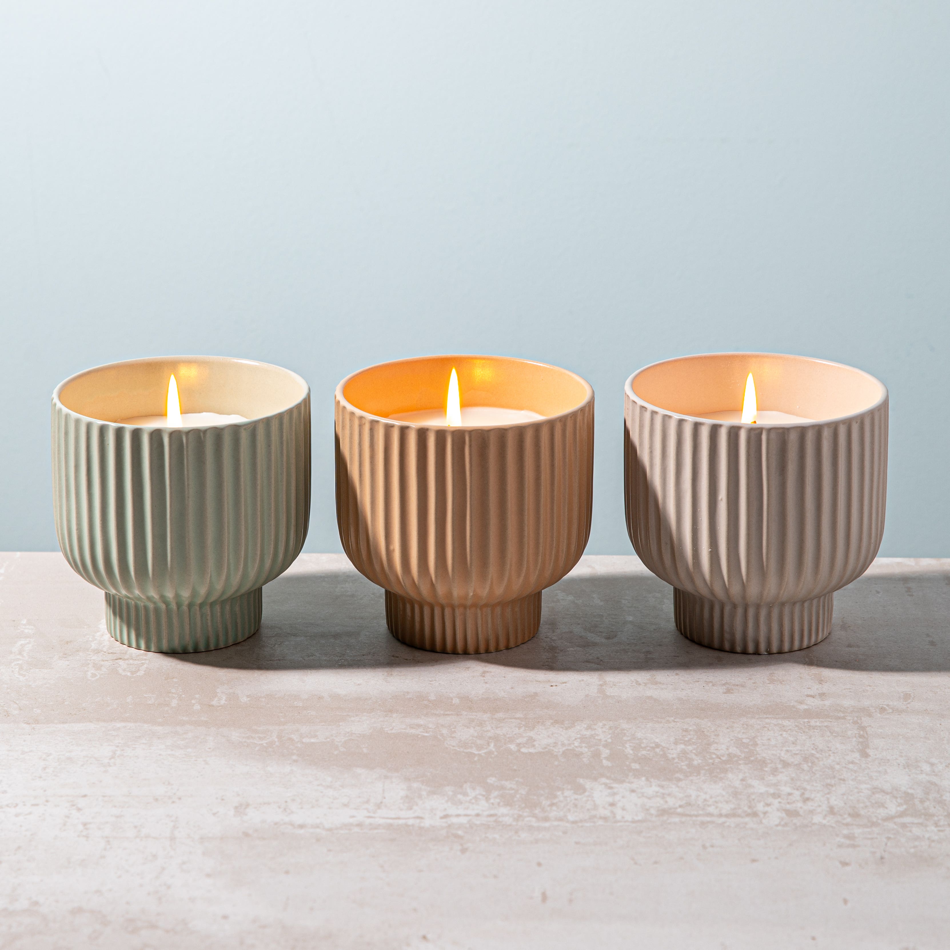 KSP Stemmed Citronella Candle Ceramic Pot 11x11cm (Spice)
