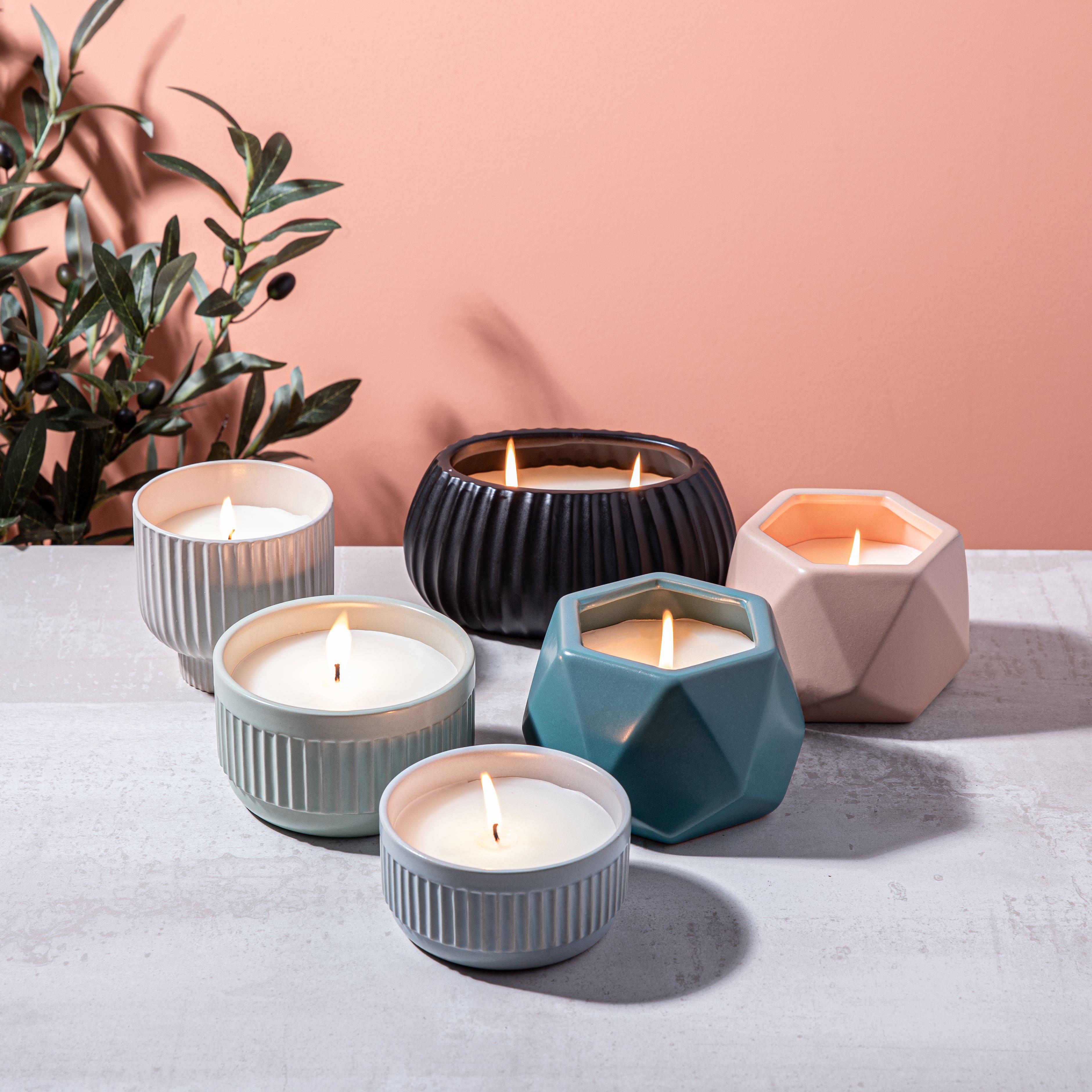 KSP Stemmed Citronella Candle Ceramic Pot 11x11cm (Spice)