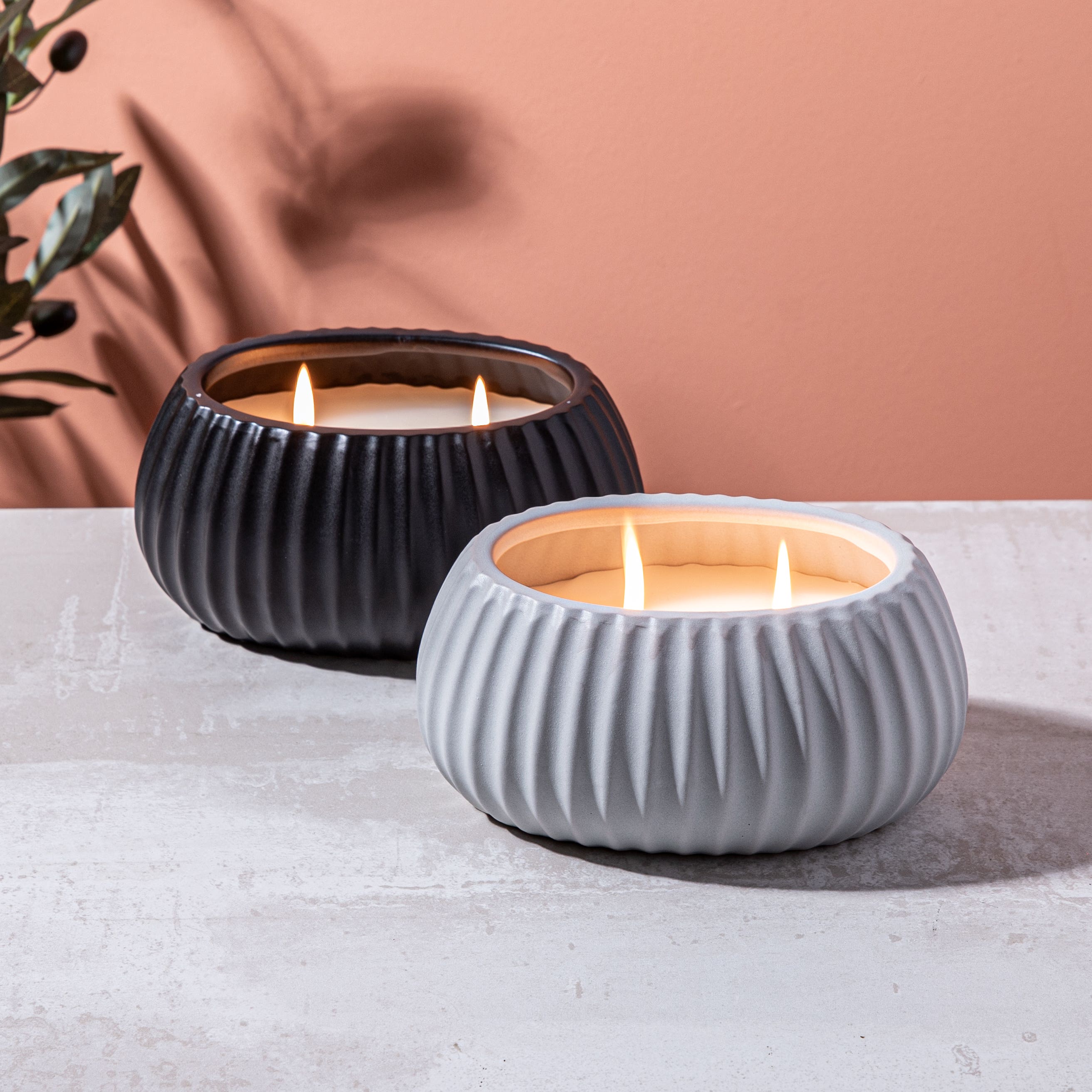 KSP Ellipse Citronella Candle Ceramic Pot 19x12.5x9cm