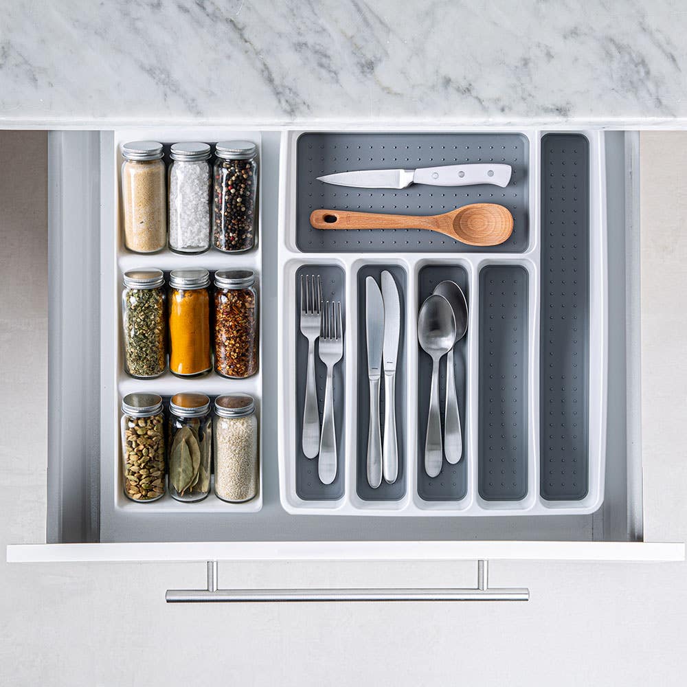 KSP Neat + Tidy Drawer Spice Bottle Organizer (15.3x5.9x1.9")