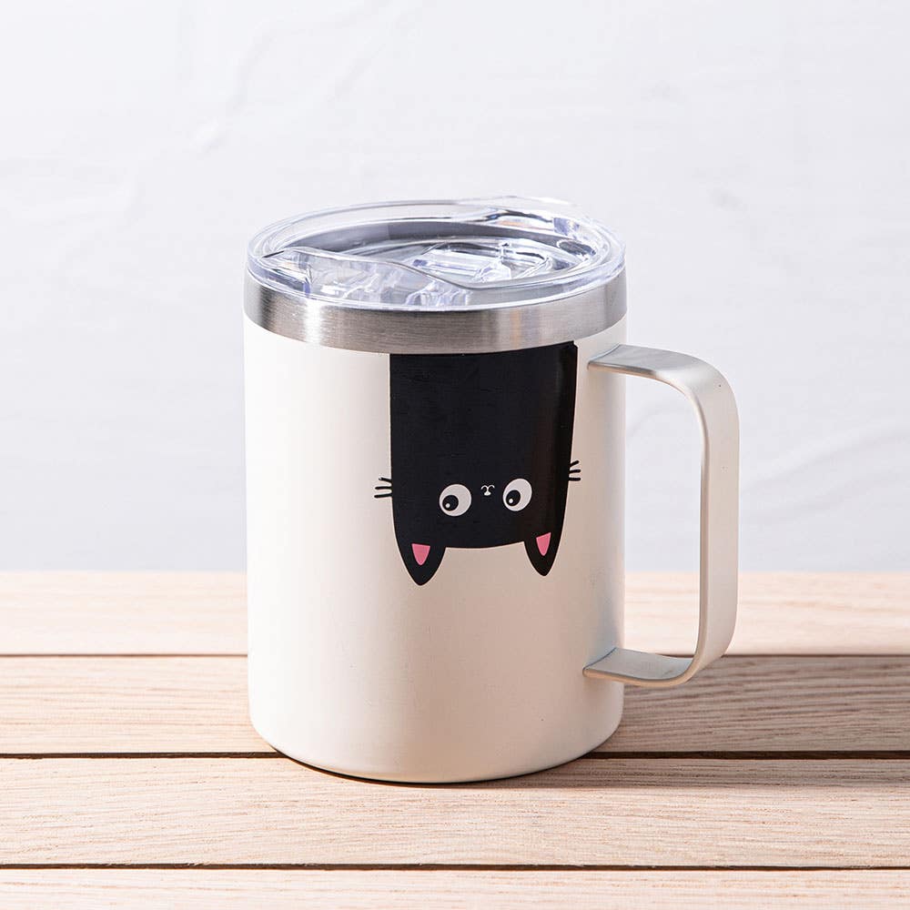 KSP Java 'Cat' Double Wall Desk Mug (Vanilla)