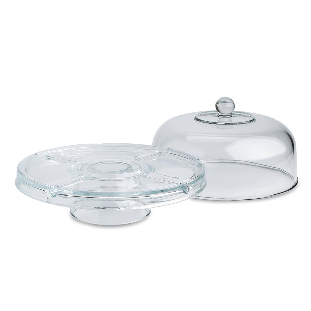 Libbey selene glass cake stand with dome clearance