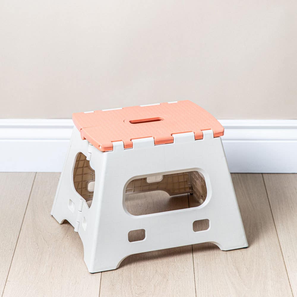 KSP Tread Folding Step Stool Small 14.5x12.5x10.5"h (Beige/Spice)