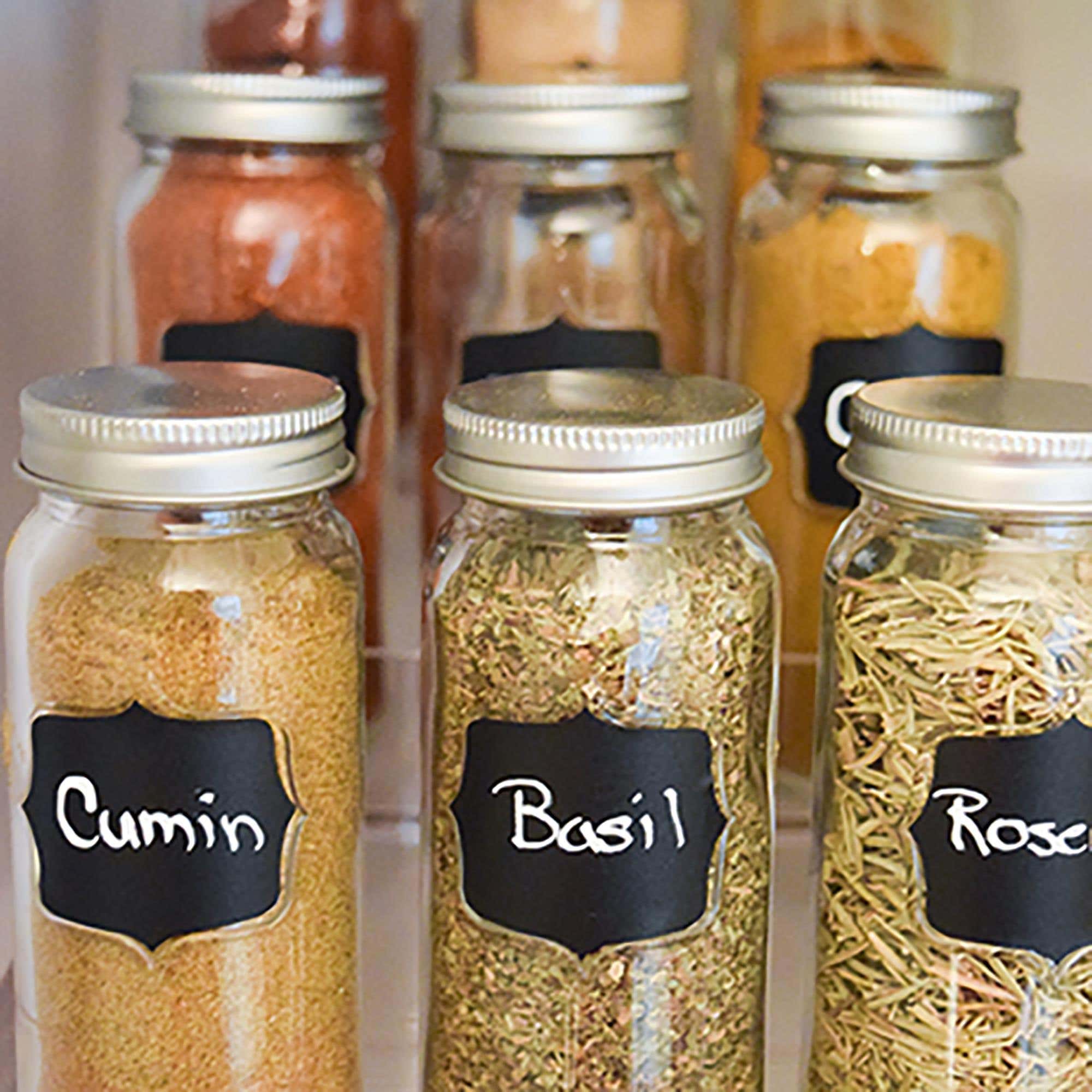 KSP Chalkboard Glass Spice Jar Set of 6 Kitchen Stuff Plus