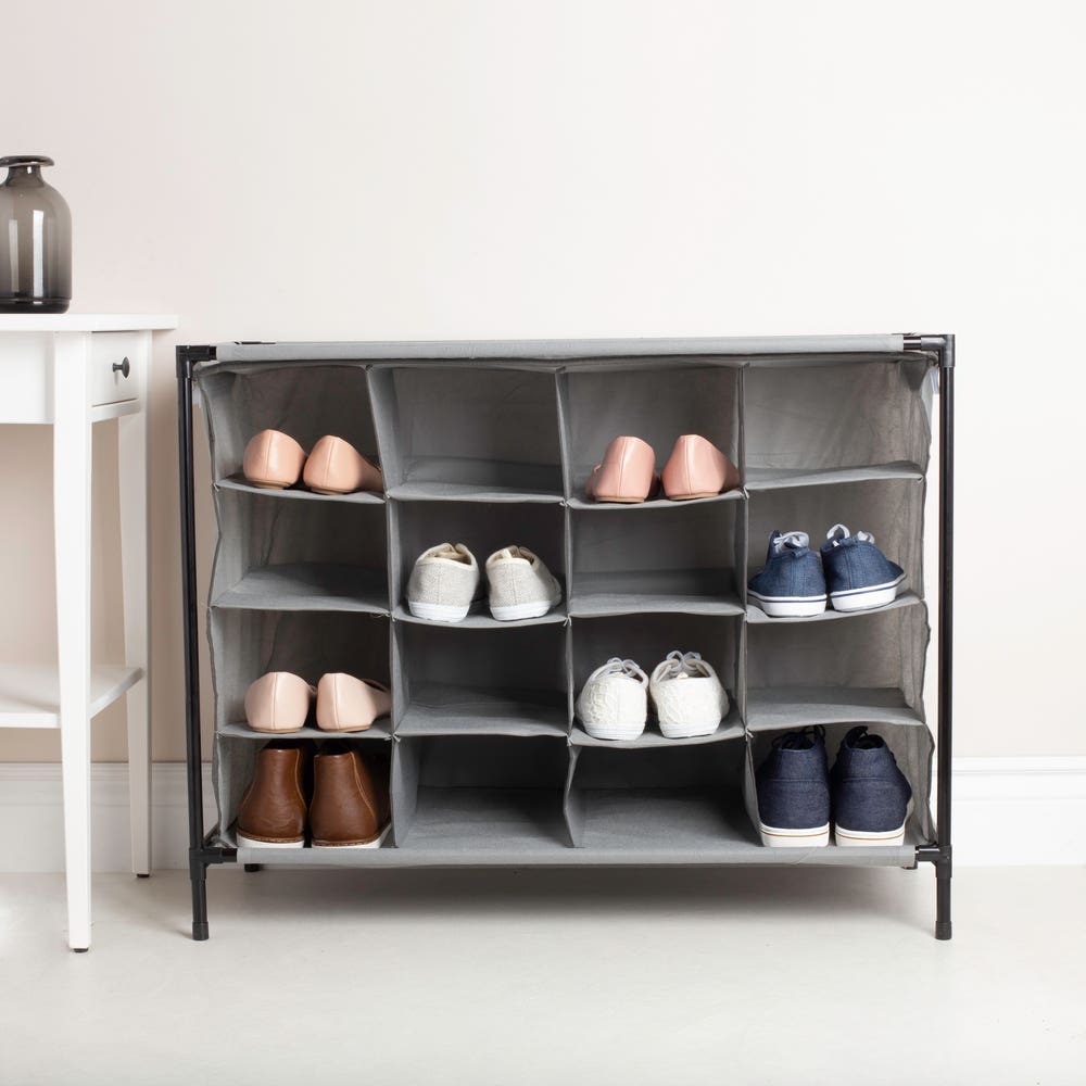 KSP Softstor 'Original' Fabric Shoe Cabinet 16-Shoe (Grey)