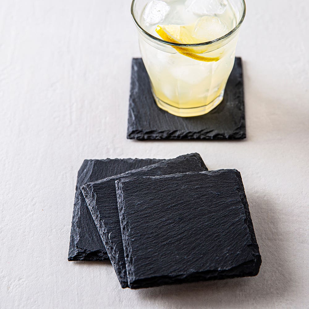 KSP Slate Stone Coaster - Set of 4 (Black)