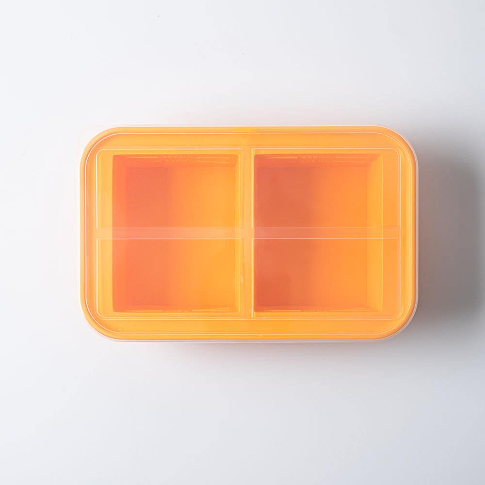 KSP Freezicube Silicone Food and Soup Tray 2 Cup 2 Cavity (Orange