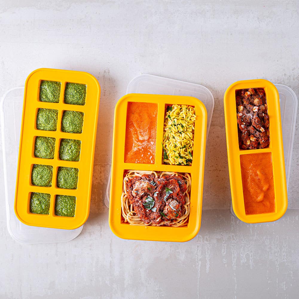 KSP Freezicube Silicone Food and Soup Tray 1+2 Cup 3 Cavity (Orange)