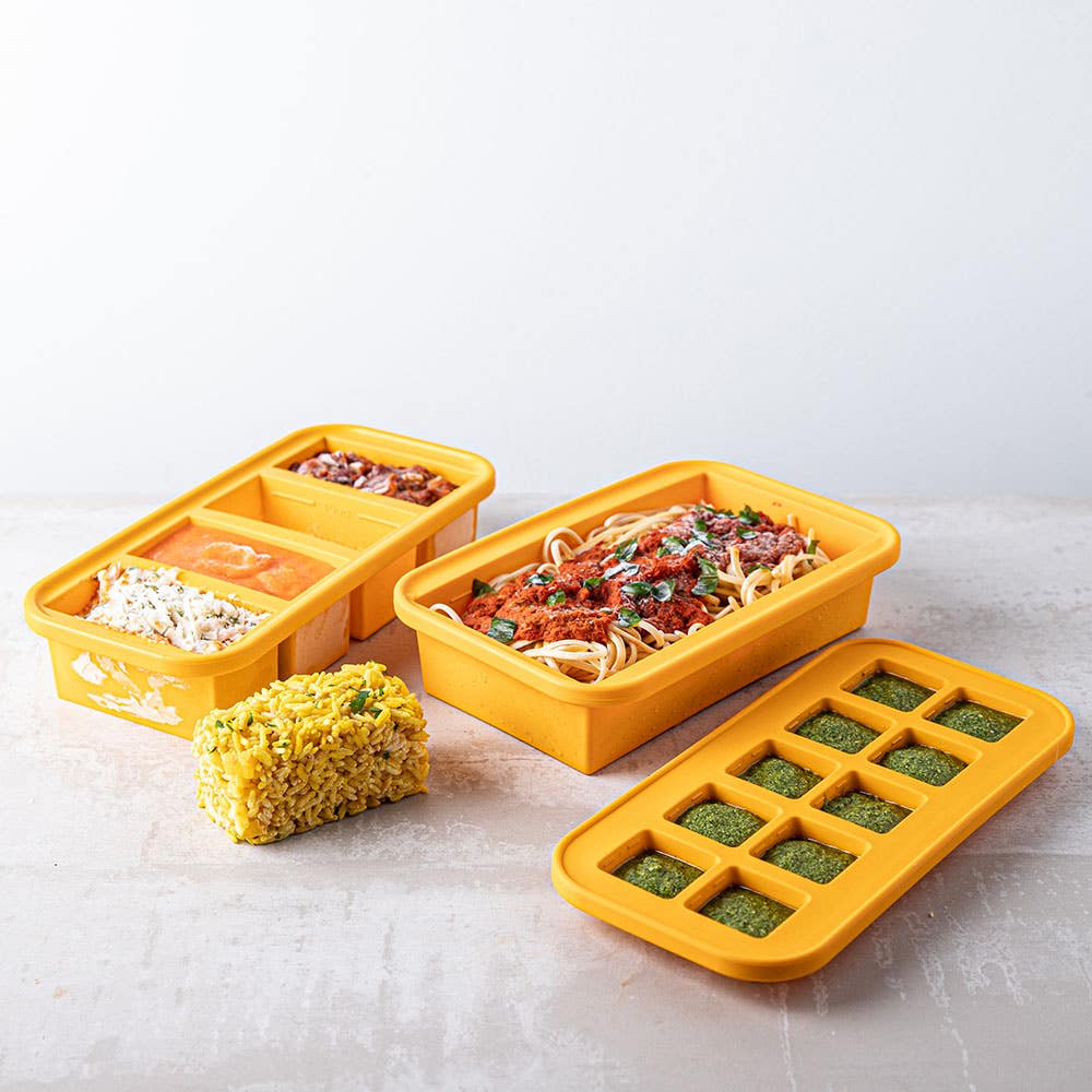 KSP Freezicube Silicone Food and Soup Tray 2 Tbsp 10 Cavity (Orange)