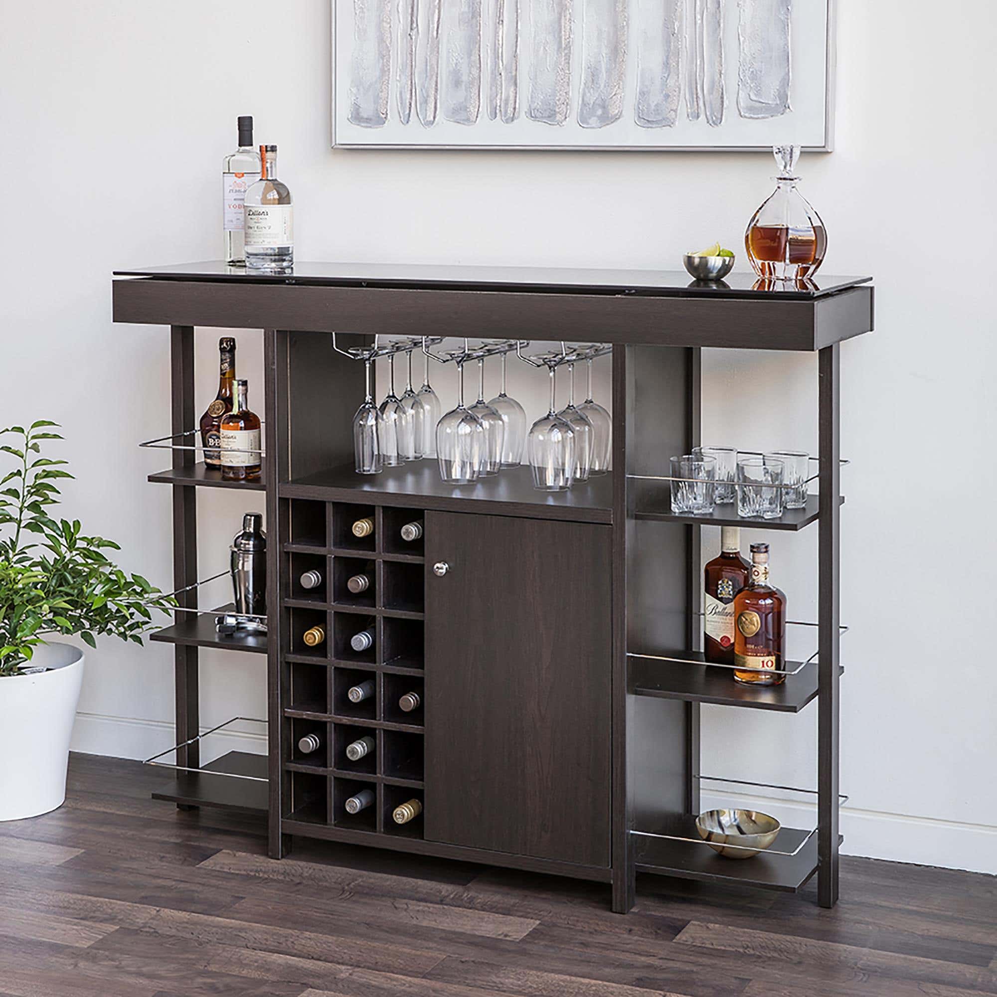 KSP Venice Bar Unit with Glass Top (Espresso) | Kitchen Stuff Plus