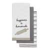 86684 Harman Sassy 'Happiness Is Homemade' Cotton Kitchen Towel   Set of 3  Grey