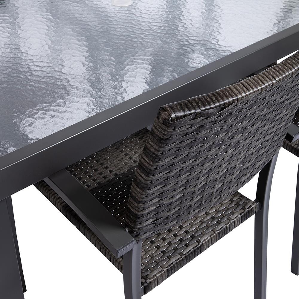 KSP Henderson Patio Table and Chair with Umbrella - Set of 7 (Grey)