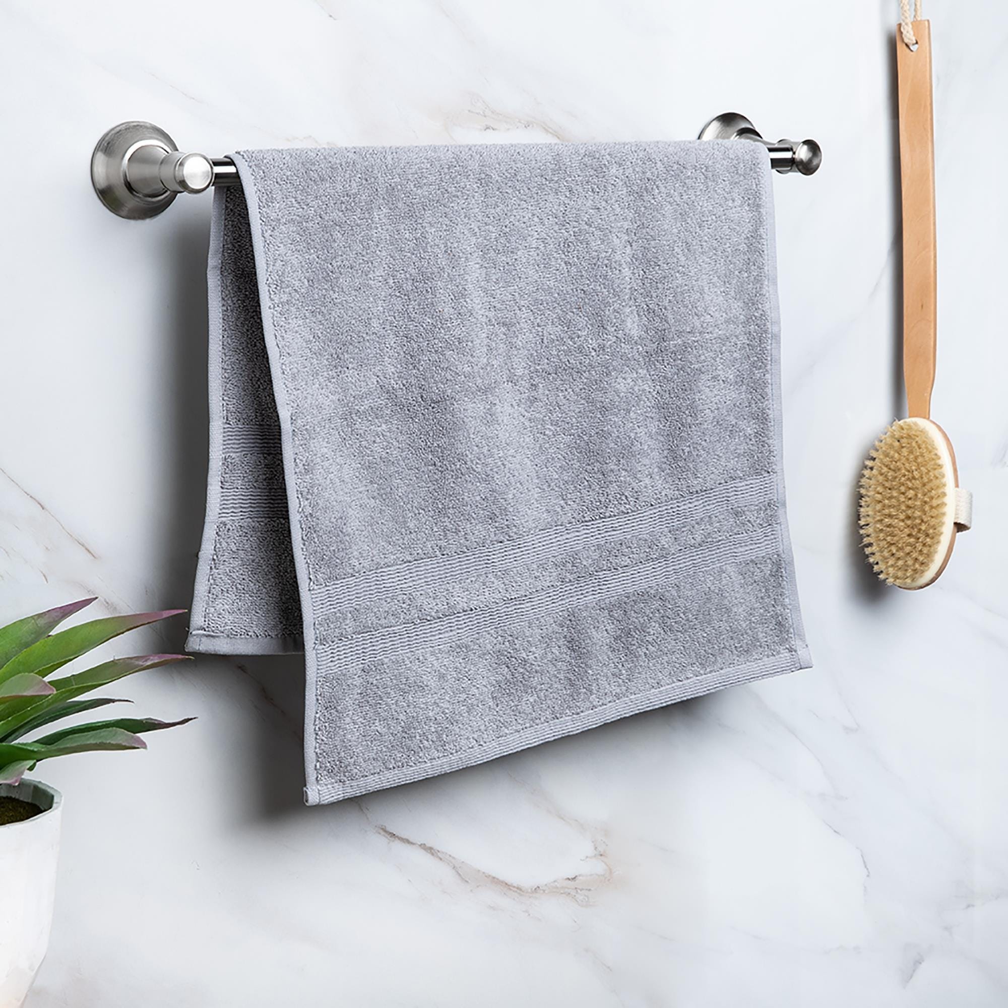 Moda At Home Allure Cotton Hand Towel Marble Grey Kitchen