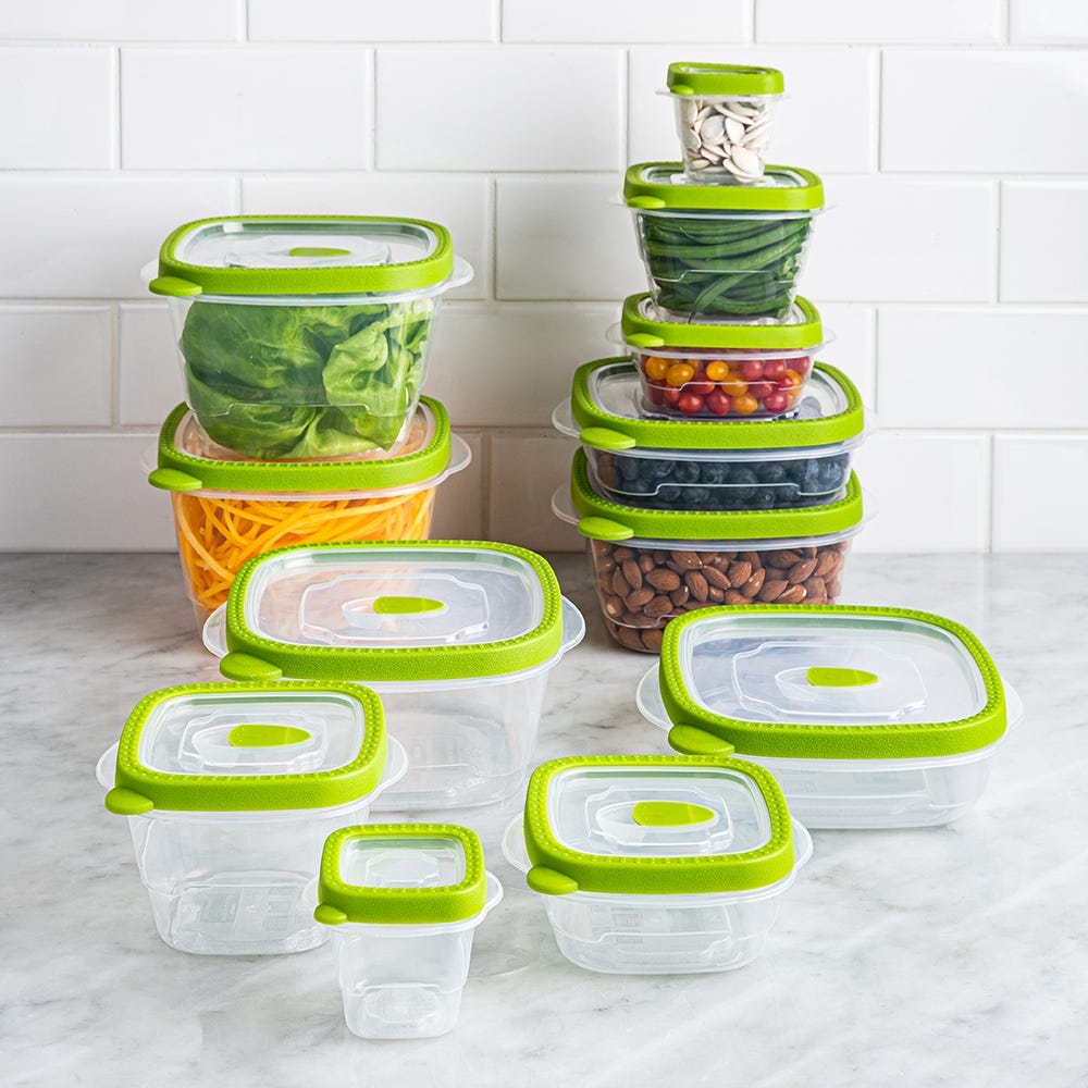 Diamond Home 3 Piece Fresh Seal Nested Containers- Green 10231