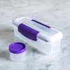 90320 Locksy Click 'N' Go 411ml Snack and Dip Container  Purple