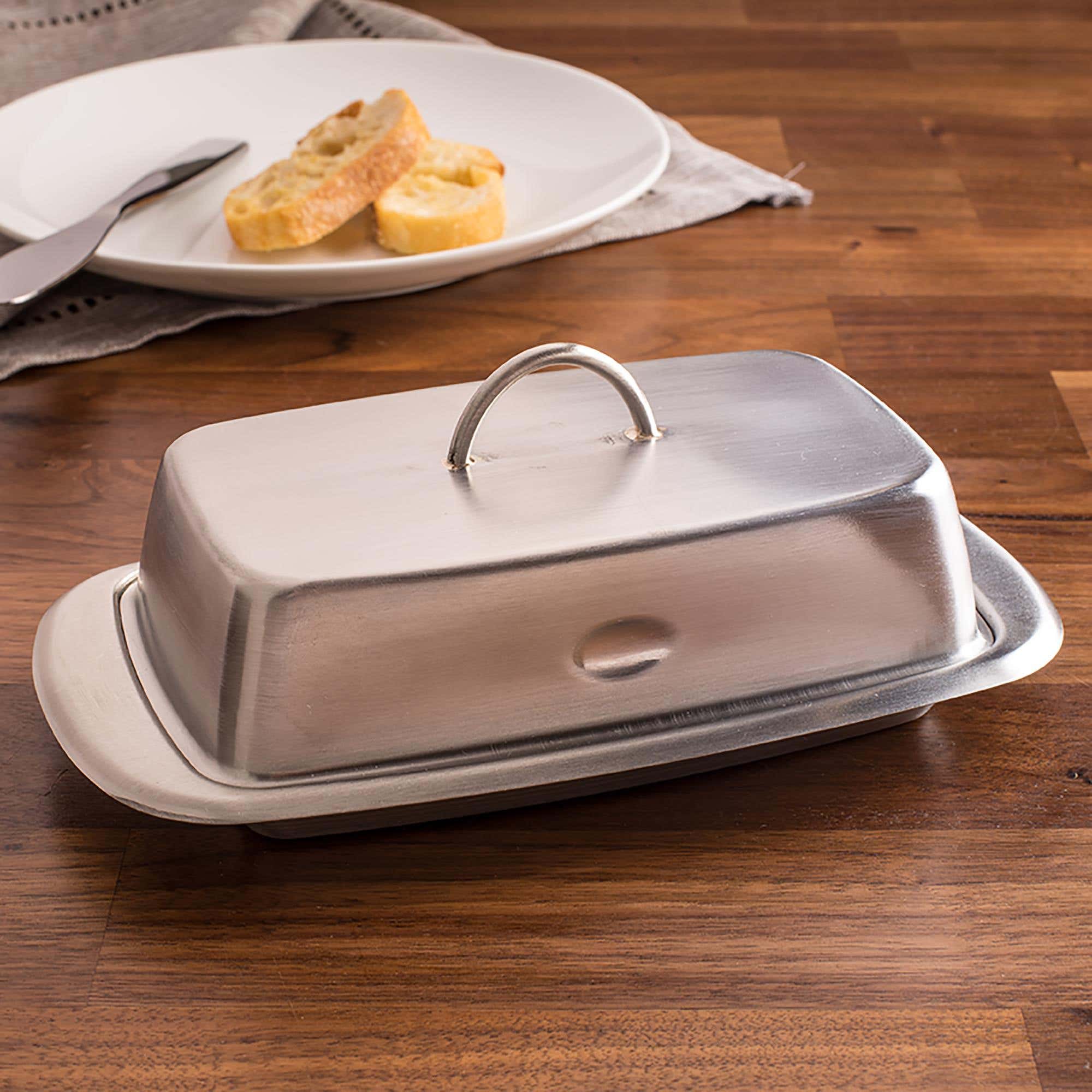 KSP Classic Butter Dish with Lid Stainless Steel Kitchen Stuff Plus