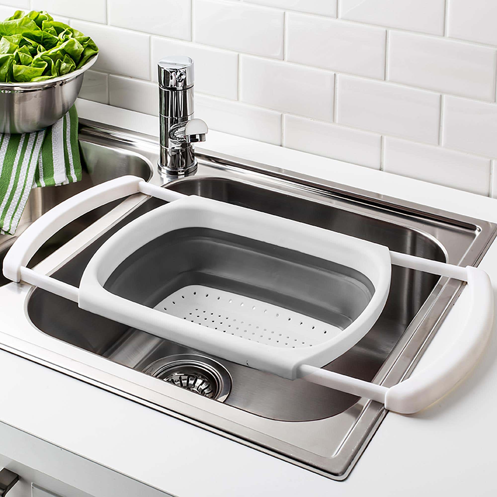 KSP Stretch Over The Sink Colander Grey Kitchen Stuff Plus