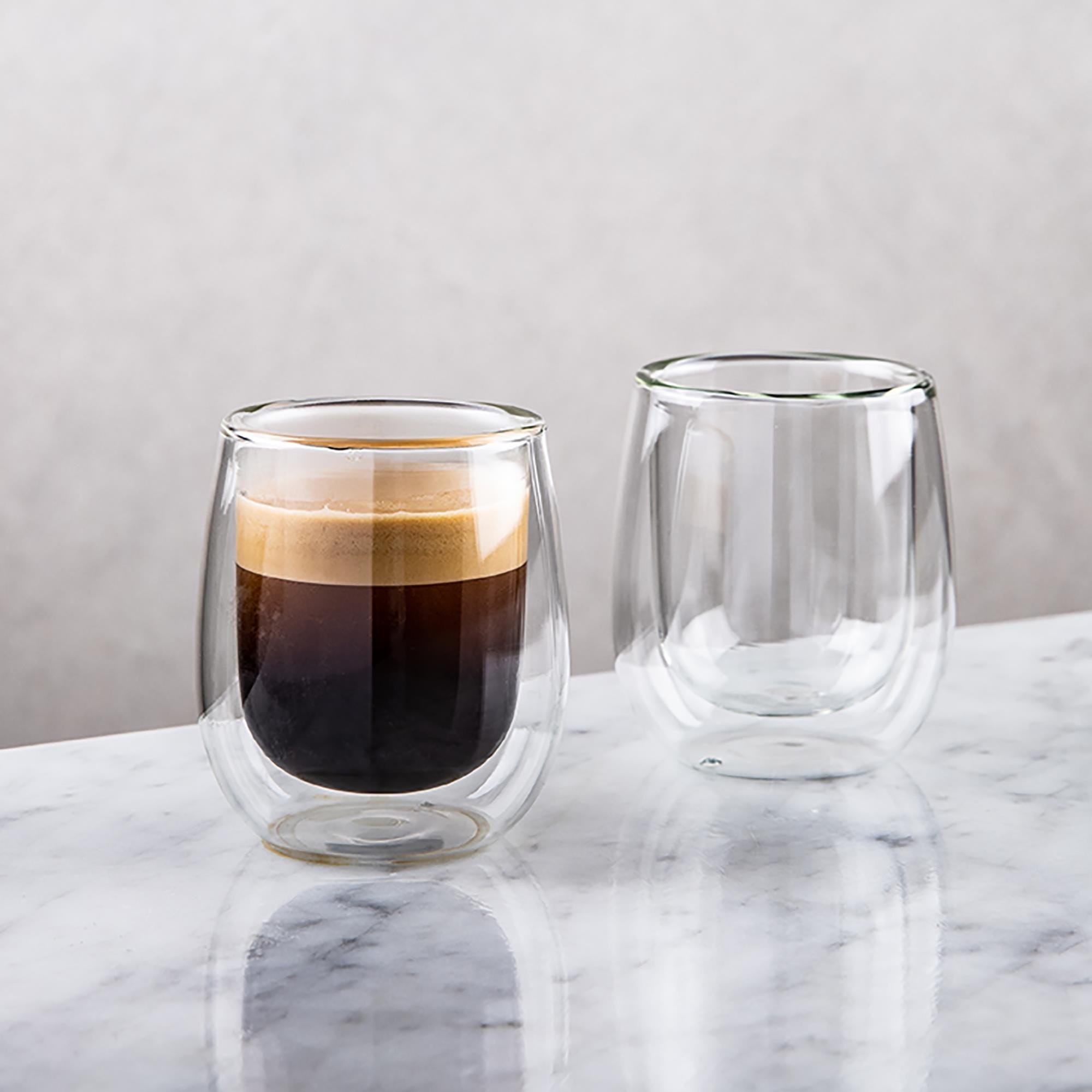 Double walled glass espresso 100ml s/2