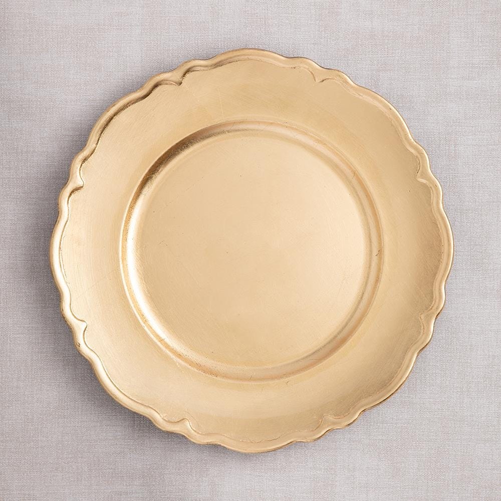 93840 KSP Everyday Charger Plate Scalloped  Gold