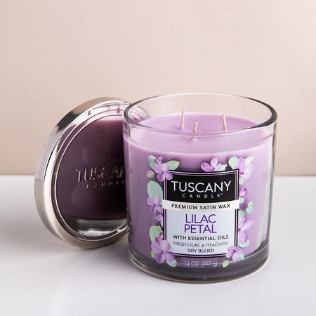 94066 Empire Tuscany 'Lilac Petal' 3 Wick Glass Jar Candle
