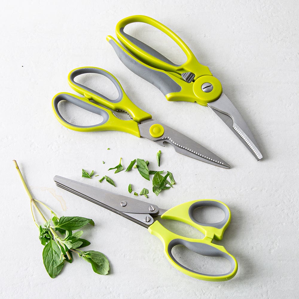 KSP Trio 'Soft Grip' Multi Purpose Scissors - Set of 3 (Green)