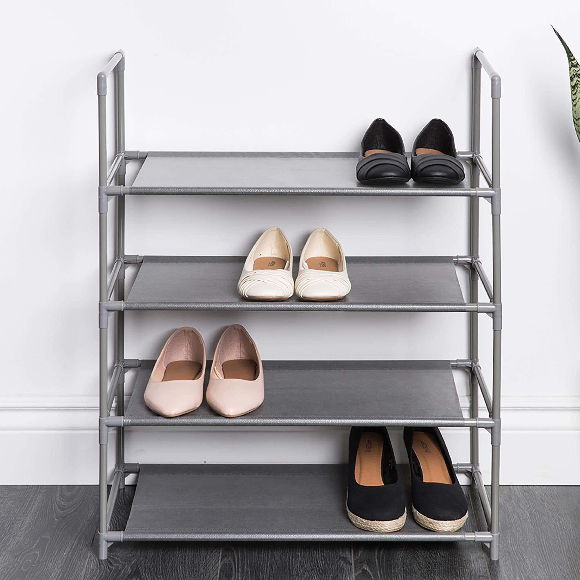 KSP Plateau Fabric Shoe Rack 4-Level (Grey)