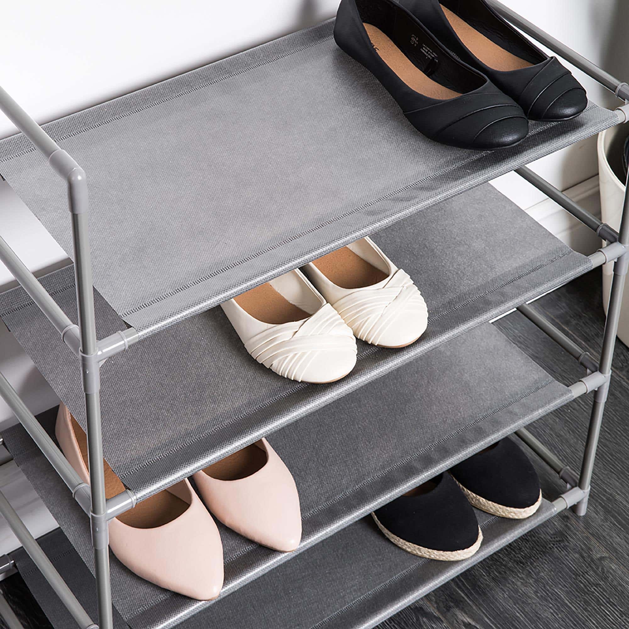 KSP Plateau Fabric Shoe Rack 4 Level Grey Kitchen Stuff Plus