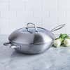95689 KSP Pro Form 'Tri Ply' Wok with  Lid  and  Steamer   Set of 3  Stainless Steel