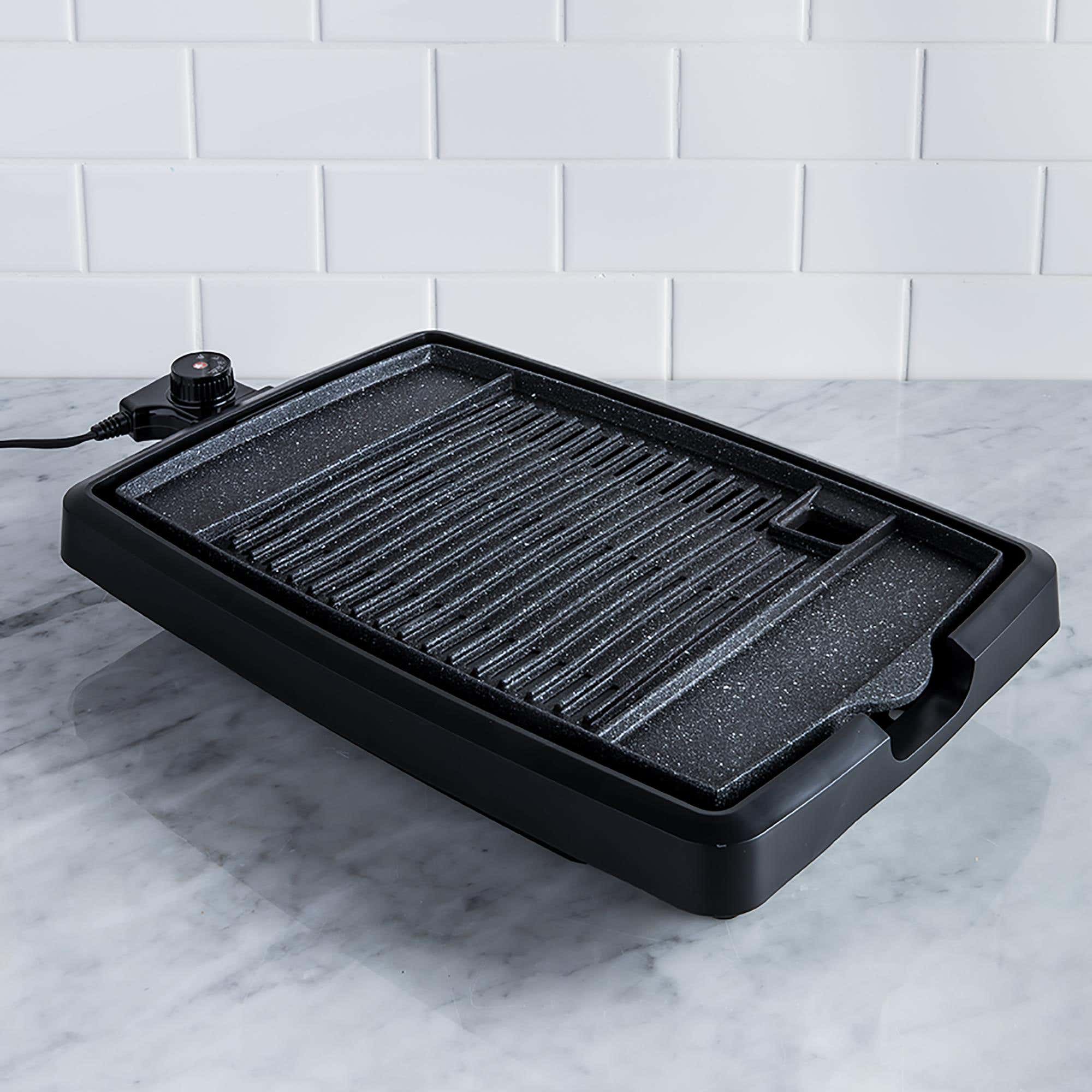 The Rock Indoor Smokeless Grill Black Kitchen Stuff Plus