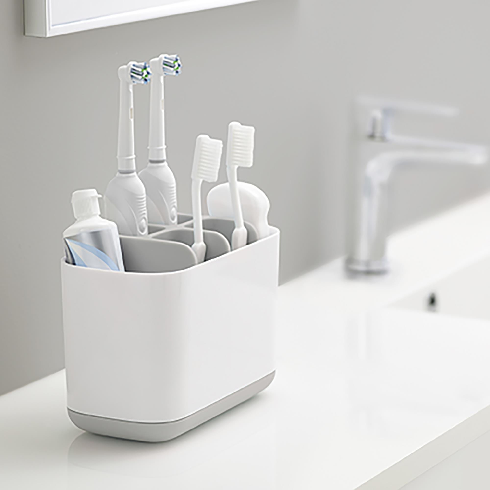 Joseph Joseph Smart Bath Toothbrush Holder Caddy (White/Grey